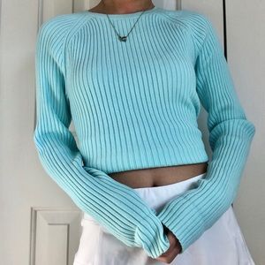 Blue knit sweater